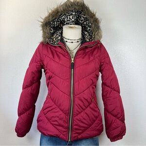 Women's Quilted Jacket with Faux Fur Hood